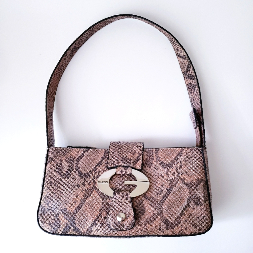 Vintage Guess Brown Snakeprint Mini Bag